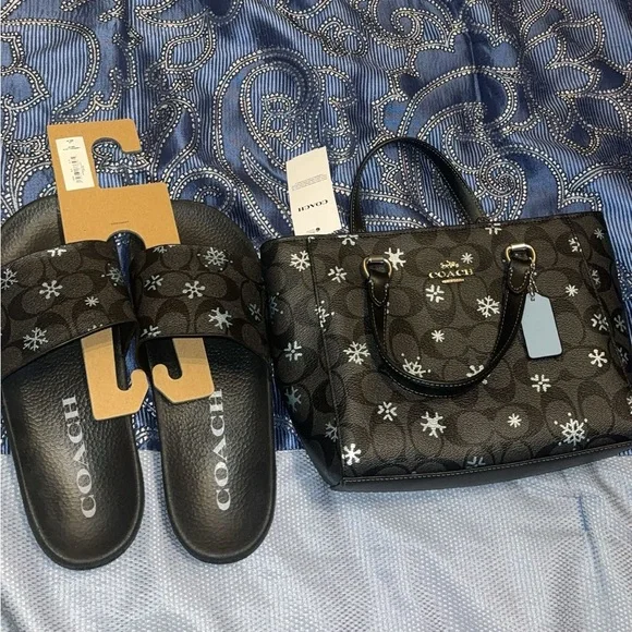 Coach Matching Shoes And Purse Set NWT COACH 1941 TEAL MIXED